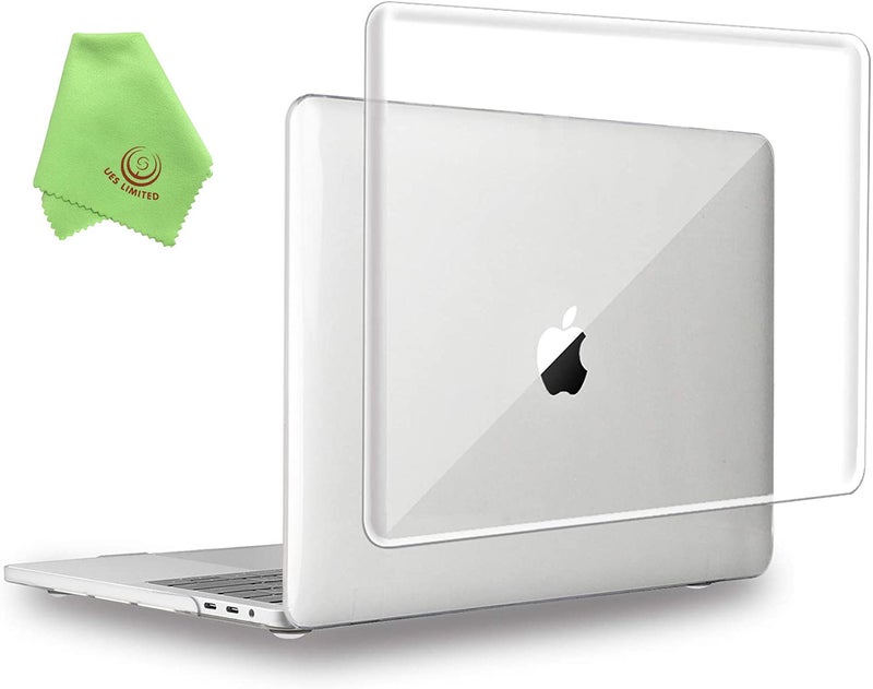 UESWILL Crystal Clear Glossy Hard Case Compatible with 2016-2019 Release MacBook Pro 15 inch with Touch Bar & USB-C, Model A1990 A1707, Clear - Image 1